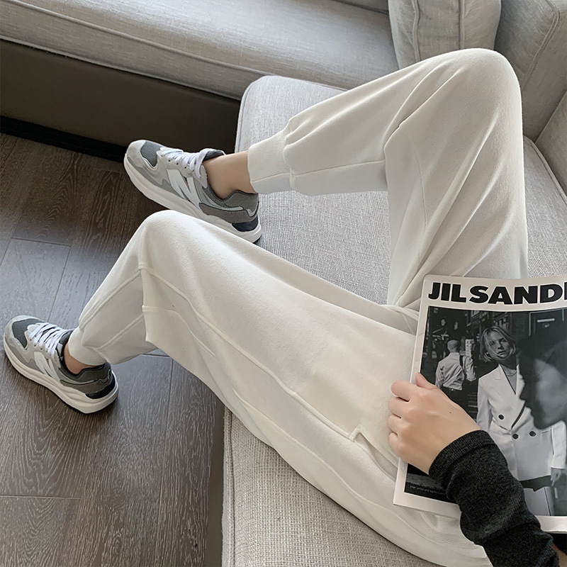 Thin section feet sweatpants women autumn and winter 2022 new small casual loose Harlan gray pair pants 318