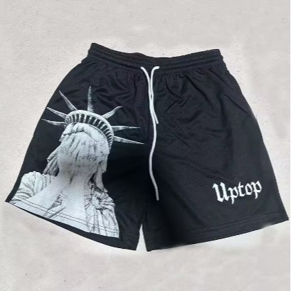 Pantalones cortos casuales de tendencia americana para hombres y mujeres de verano sueltos malla rápida secado grande baloncesto de playa pantalones cortos para hombres
