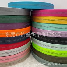 现货仿尼龙双面间三条反光中空空心带双层带宠物带管状织带箱包带