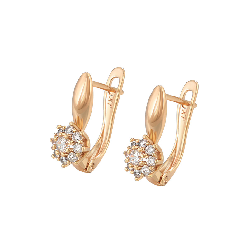 Pendientes de moda Xuping, estilo europeo y americano, con gemas artificiales, estilo ruso, personalizados, tipo clip, venta al por mayor para mujer. image 6