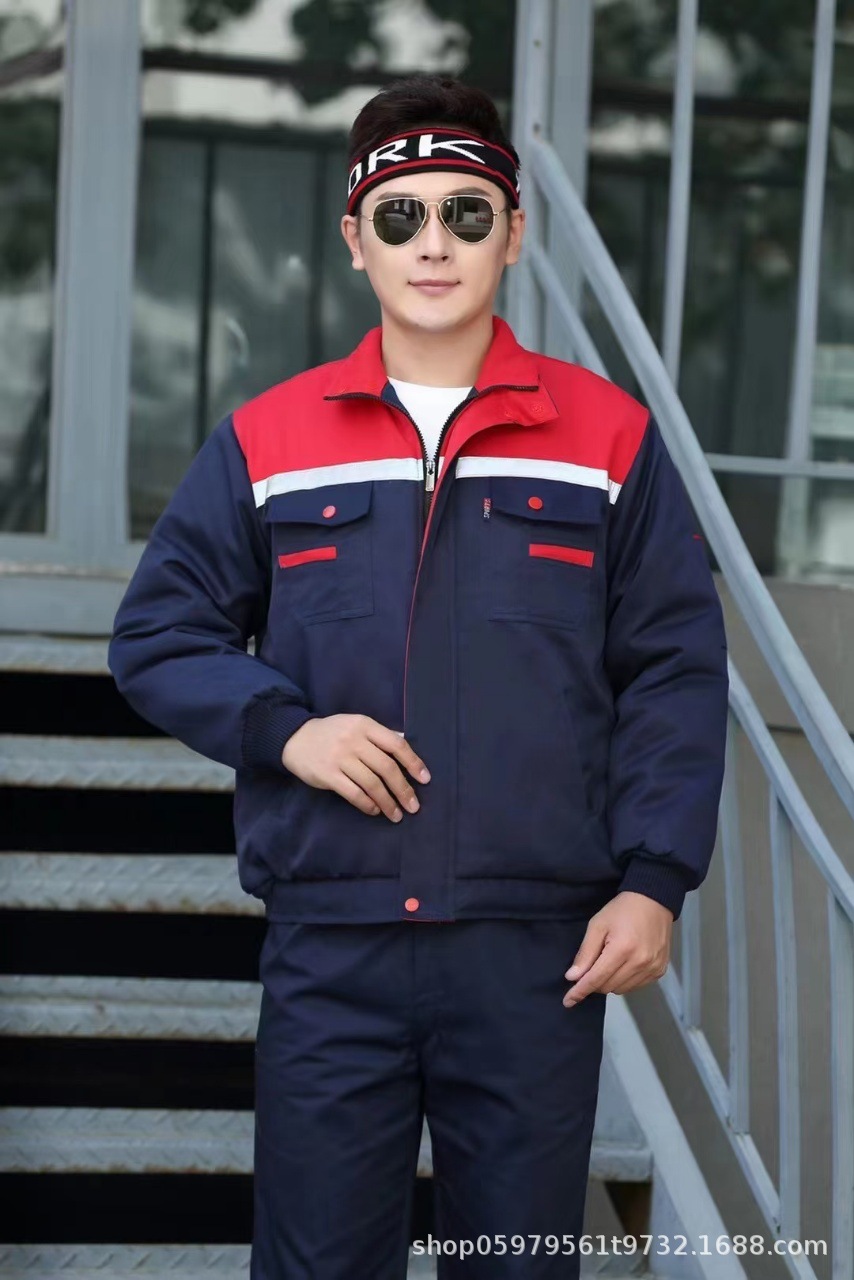 Invierno calentamiento reflectante ropa de trabajo de algodón ropa de algodón media y larga ropa de trabajo de protección contra el frío ropa de trabajo chaqueta de algodón mayorista