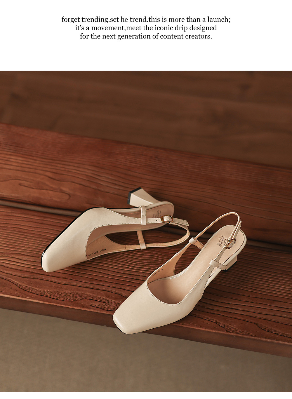 Sandal nữ cao gót 6,5 cm mũi hở quai khóa da bò — màu nâu chi tiết 15
