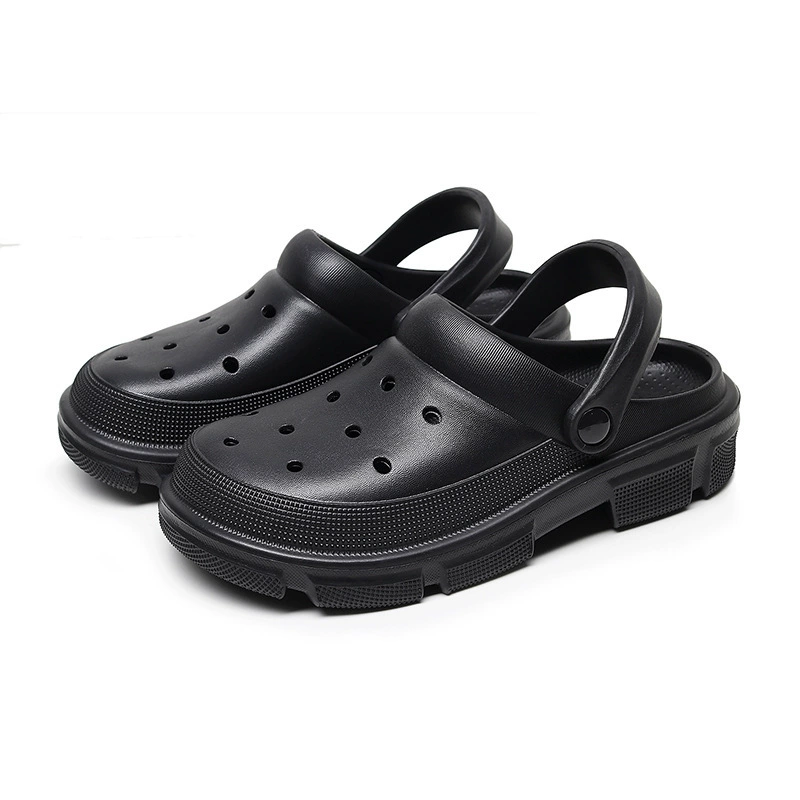 Однотонные Crocs женские весна и лето домашняя обувь с толстой подошвой пляжные ботоу EVA сандалии и тапочки для мужчин