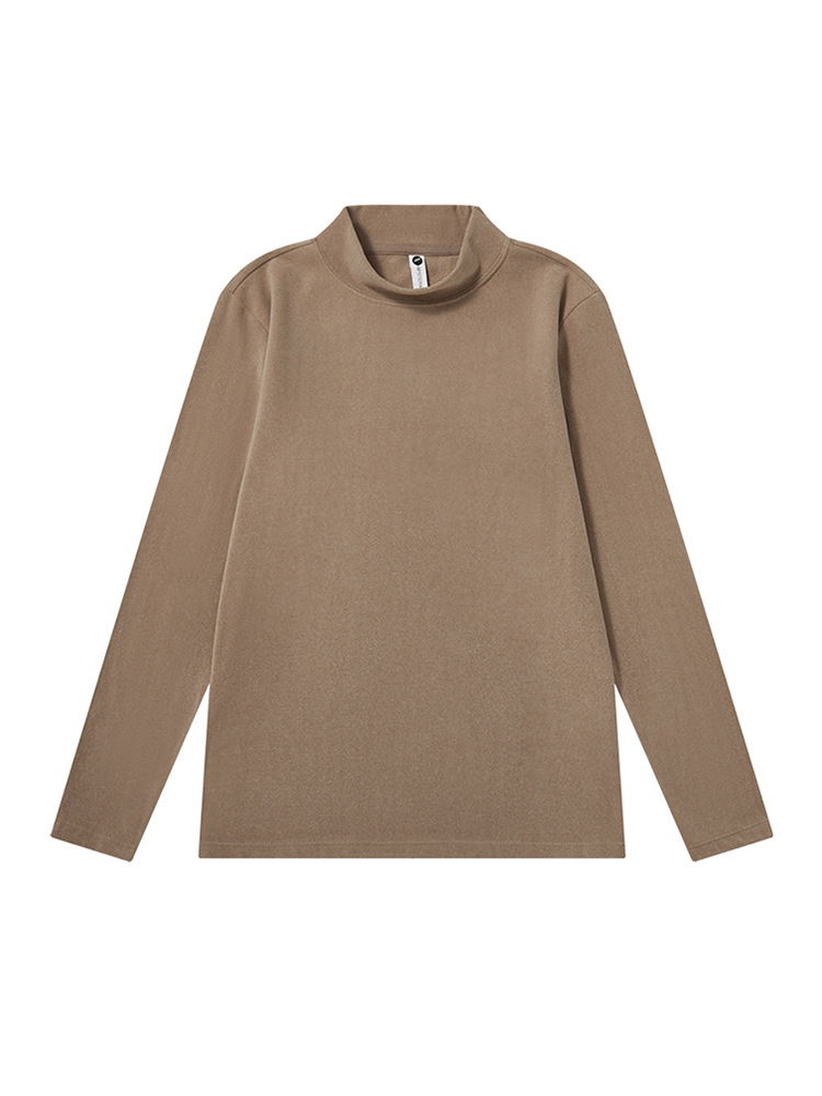 Yizhi men's half turtleneck velvet bottoming shirt autumn and winter self-heating double-sided velvet autumn clothes warm inner long-sleeved top