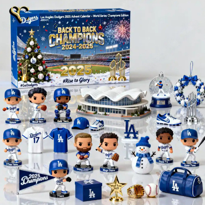 Los Angeles Dodgers 2025 World Series Champions Christmas Countdown Calendar Blind Box Acrylic Pendant Los Angeles Dodgers 2025 World Series Champions Christmas Countdown Calendar Blind Box Acrylic Pendant