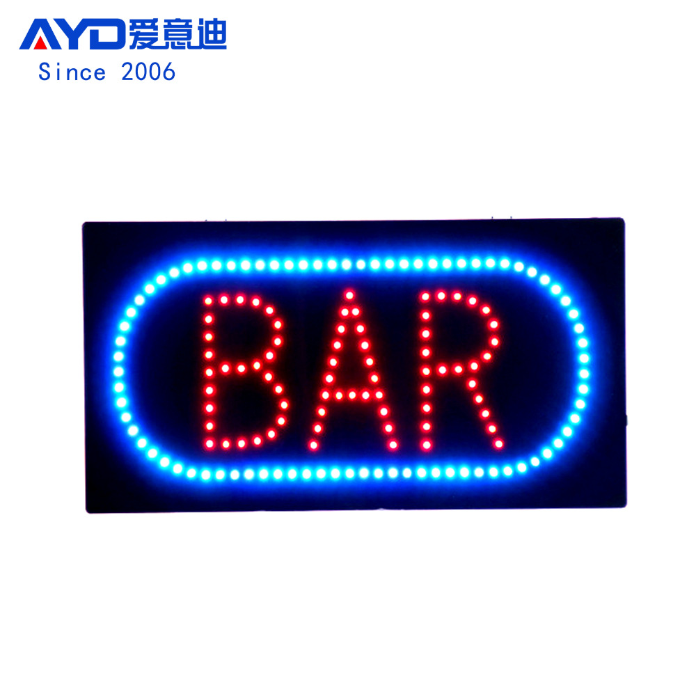 店铺营业标识牌橱窗广告LED灯牌厂家定制 LED Bar Sign 48x24cm