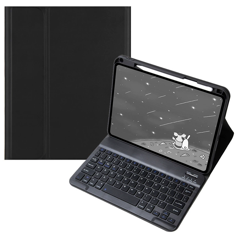 Подходит для RedmiPad Pro 12.1 (2024), Bluetooth-клавиатура в защитном кожаном чехле с отделением для стилуса