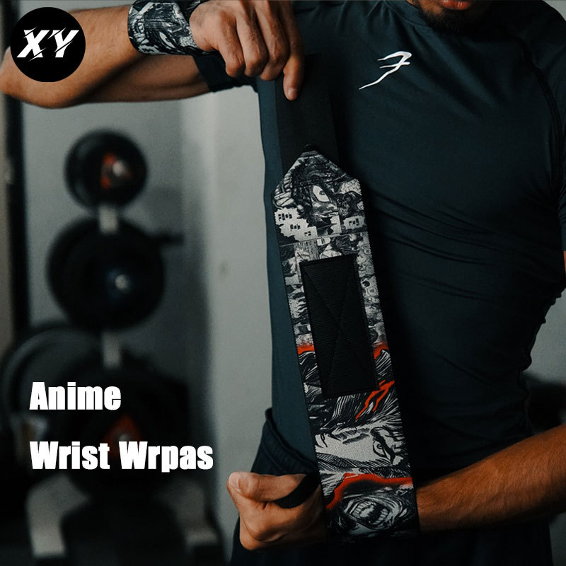 Cross-Border Fitness Wristbands for Men and Women, Wrap-Around Bench Press, Weightlifting, Anti-Sprain, Pressurized Elastic Bandage, Sports Protective Gear