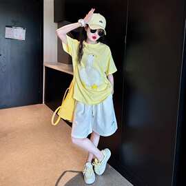 女童短袖t恤夏2025新款女大童洋气宽松上衣儿童夏装大版韩系半袖
