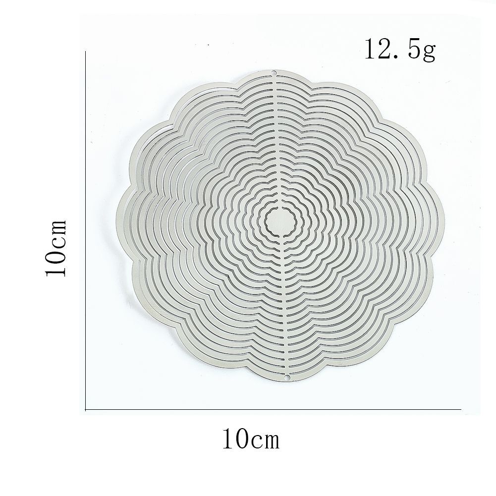 Factory Direct 3D Stainless Steel Curved Edge Rotating Petal Mandala Wind Chime Outdoor Courtyard Garden Decoration_voghion.com