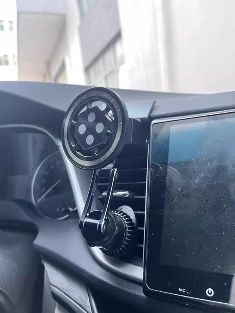 Mingka Cz23 Magsafe Magnetic Phone Holder Strong Magnetic Car Mount Clip-On Car Air Vent Navigation Holder