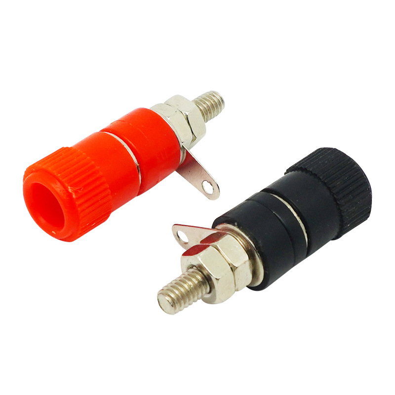 JS-910B接線柱 接線端子接線座 4mm香蕉頭插座測試座 黑/紅