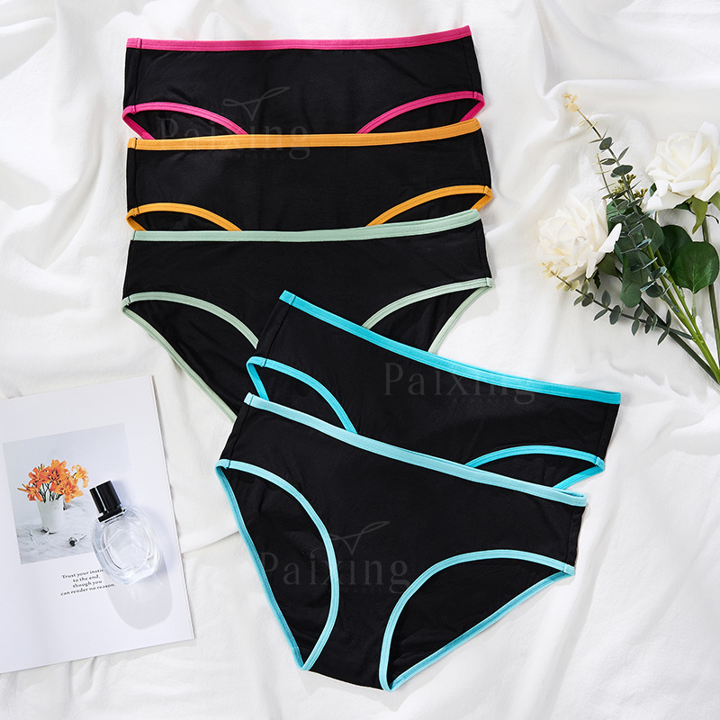 Personalized color matching comfortable thin breathable ladies sports briefs low waist large size cotton crotch antibacterial underwear wholesale Personalized color matching comfortable thin breathable ladies sports briefs low waist large size cotton crotch antibacterial underwear wholesale