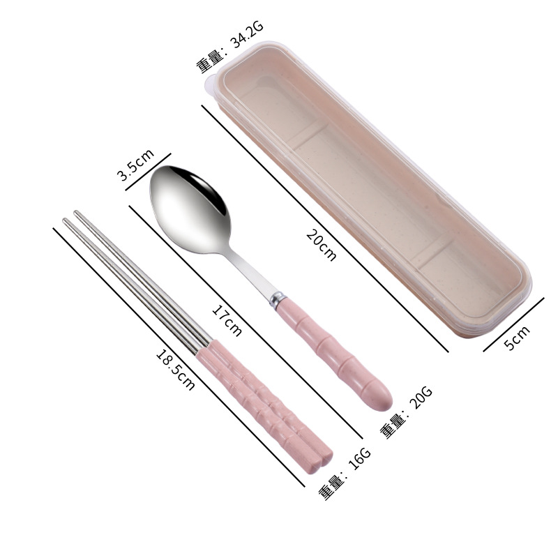 핑크 젓가락 스푼 2 종 세트