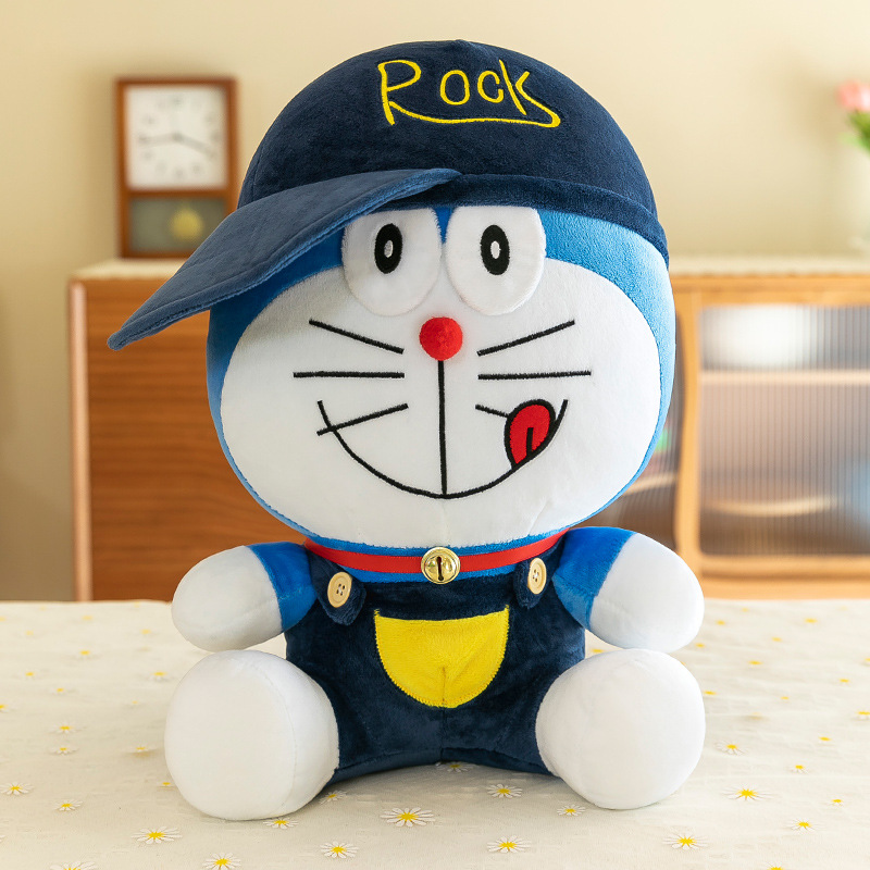 Nuevo sombrero máquina gato juguete de peluche lindo Dingdong gato muñeca Doraemon muñeca de tela para niños