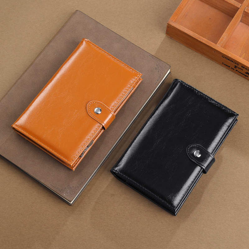 Cartera de pasaporte de cuero de cera de aceite retro Cartera de identificación multifuncional Caja de tarjeta de almacenamiento de múltiples tarjetas Carpeta de pasaporte en el extranjero RFID