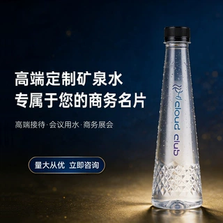 矿泉水定制LOGO320ml箱装食品级锥形小瓶装展会酒店酒吧专用批发