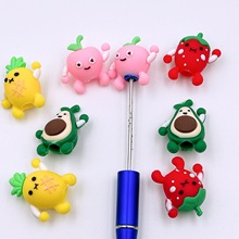 单孔硅胶水果笔头串珠笔专用水果系列笔头diy串珠笔硅胶笔头配件