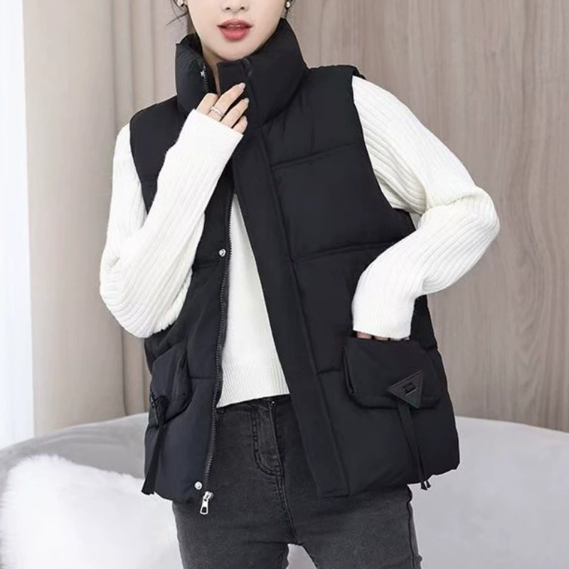 Demi-season vest with down for leisure, colored jacket