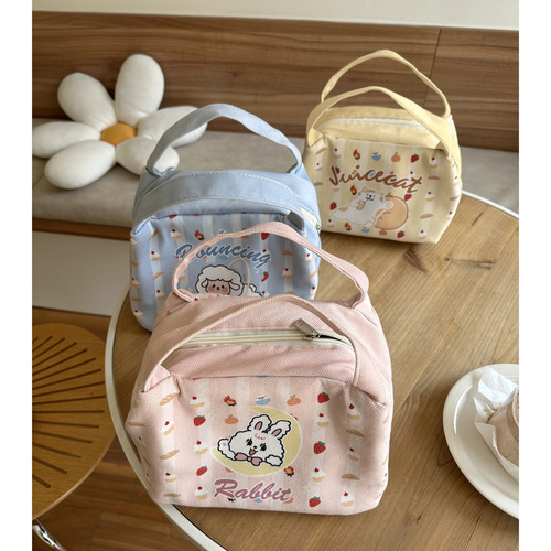Insulated lunch box bag, literary, fresh and lazy, Japanese style ladies handbag, large capacity lunch box bag for office workers, good looks