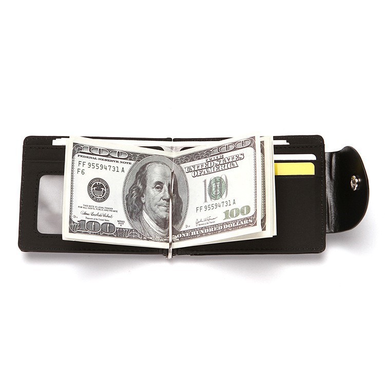 Trendy, Creative, and Fashionable Men's Wallet Flap Buckle Korean Version US Dollar Clip Multi Card Case_voghion.com