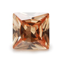 1.5x1.5mm-20x20mm 5-A公主方香槟色锆石 合正方形成宝石裸石批发