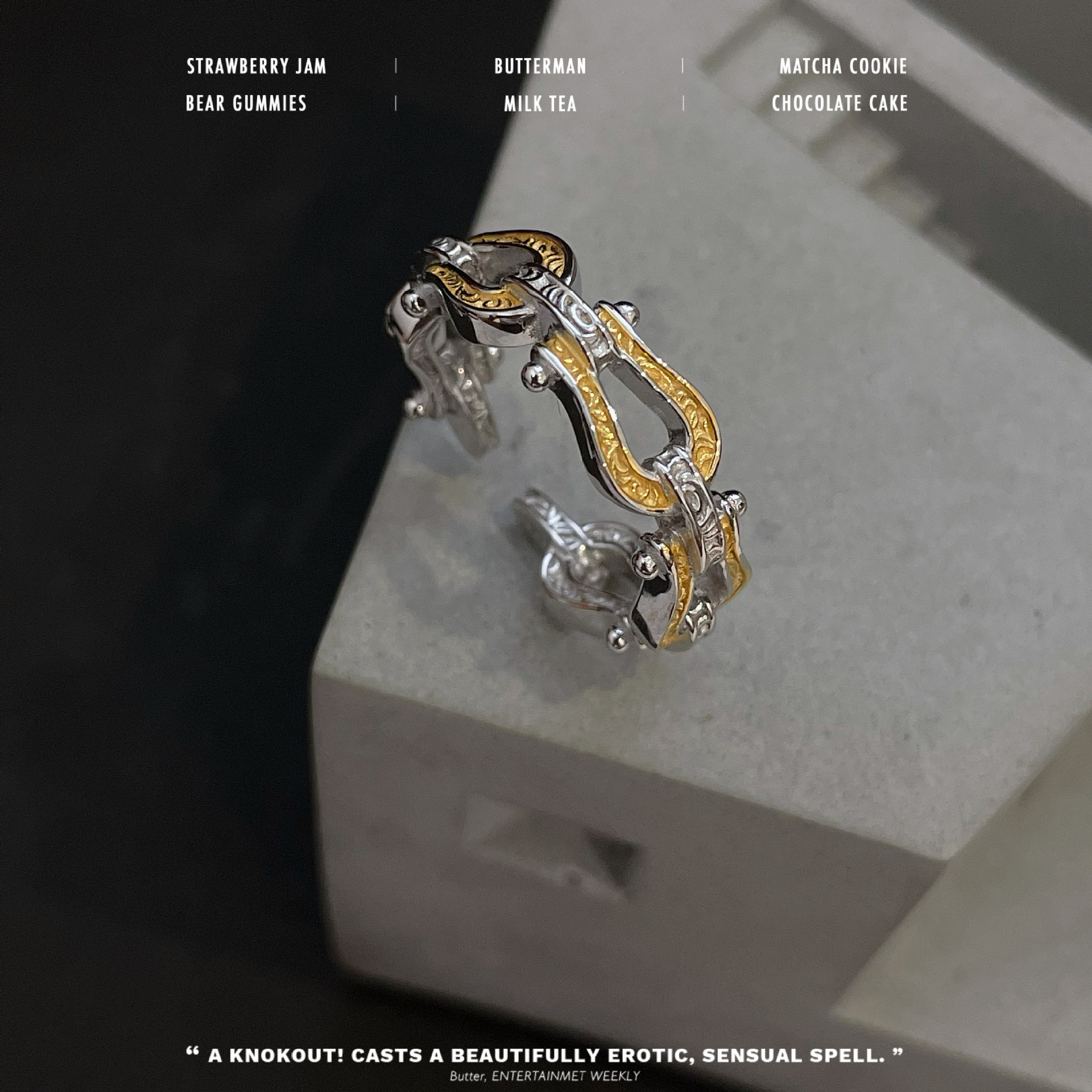 Bague en fer à cheval arabesque assortie de couleur or et argent, design de niche, bague à index ouvert haut de gamme à la mode, nouveaux accessoires tendance_voghion.com