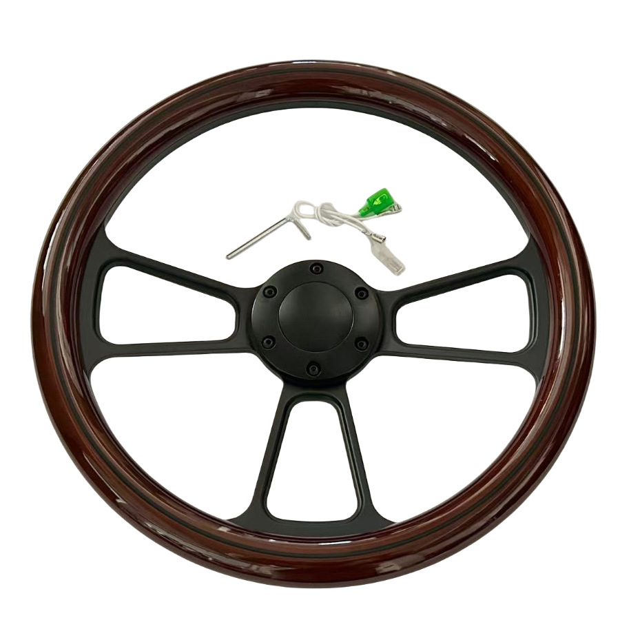 Retro Solid Wood Rivet Steering Wheel 14 inch for Santana Jetta