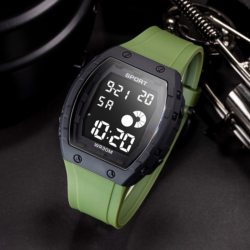 Nuevo hombre multifuncional al aire libre reloj electrónico de deportes estudiantes ocio barril de vino cronómetro alarma de luz nocturna reloj electrónico