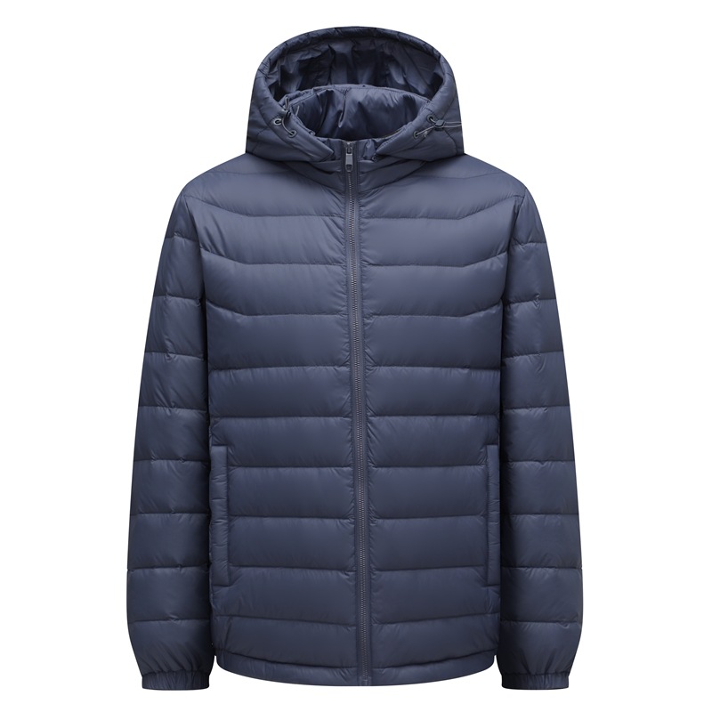 Autumn New Lightweight down Jacket Men's Simple Casual Style Autumn and Winter Warm Multi-Color Optional Hooded Jacket