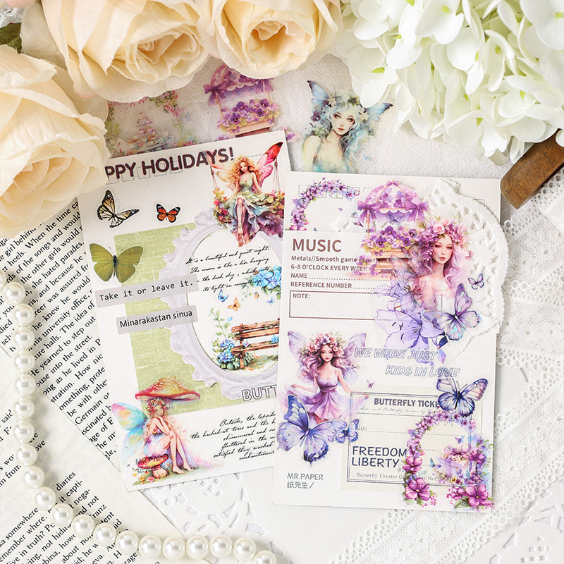 Movimiento de flores de colores transparente cinta adhesiva impermeable para mascotas diy cuentas de mano decoración paisajística belleza chica pegatinas adorables personajes pegatinas