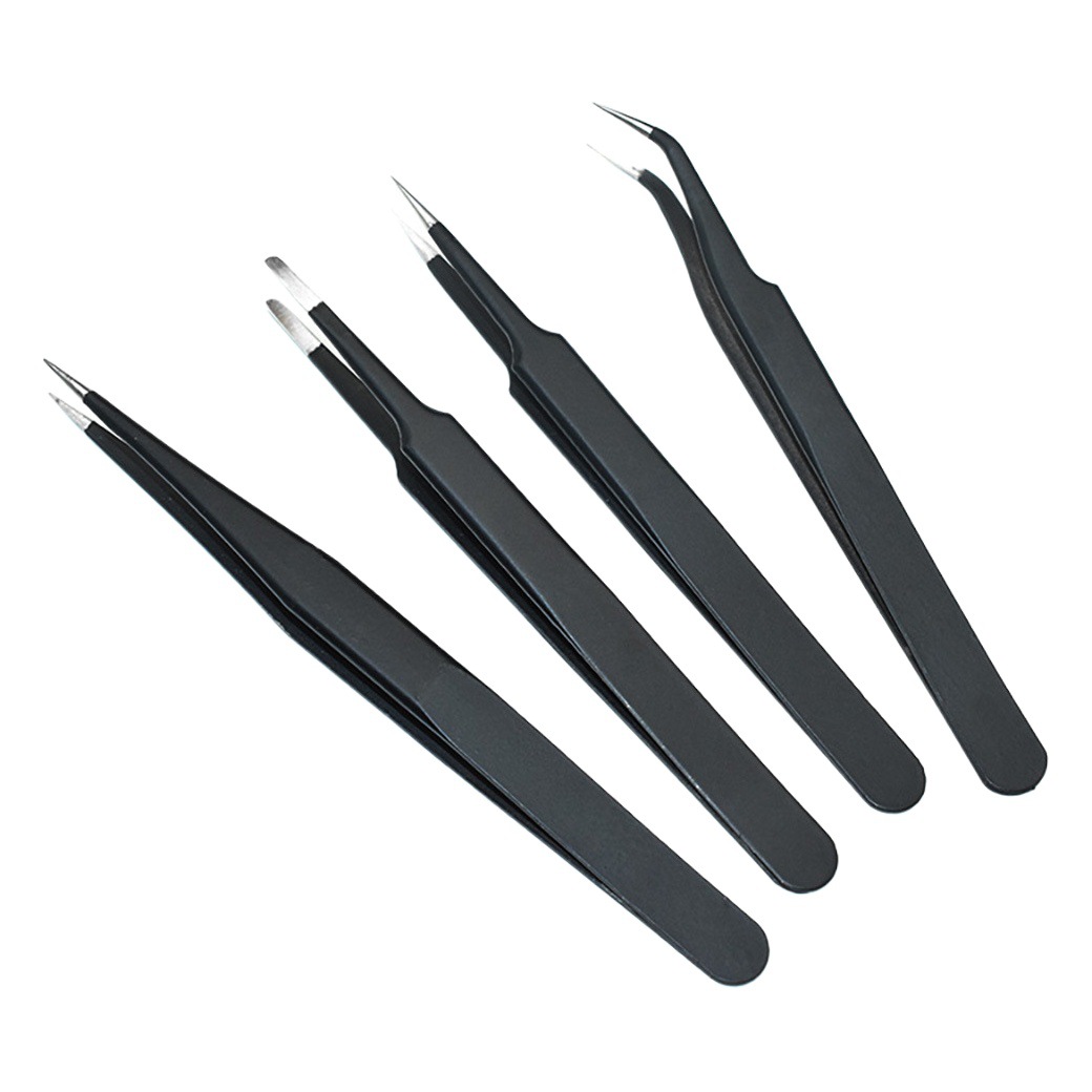 Pinzas populares de acero inoxidable de alta precisión, con puntas curvas y puntiagudas ESD, logotipo personalizable, adecuadas para azafrán, depilación de nido de pájaro y extensiones de pestañas.