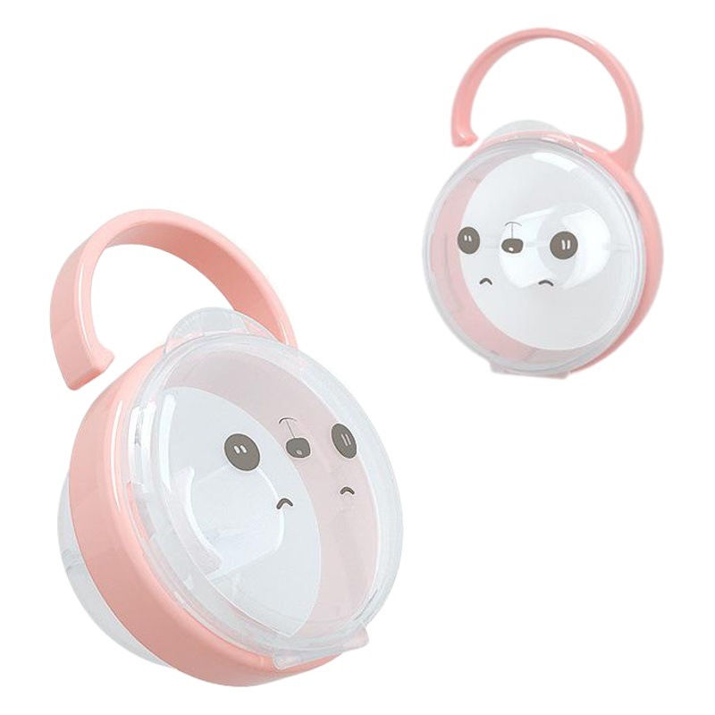 Panda patrón PP plástico chupete caja portátil con chupete caja mordida caja de juguete pezón caja de almacenamiento