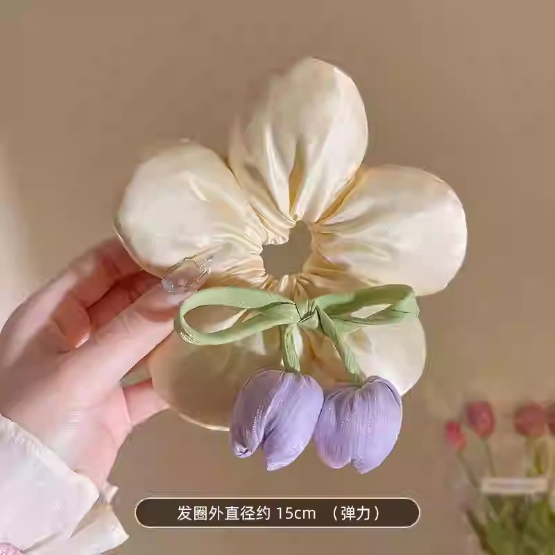 67#크림옐로우 튤립-대장머리끈