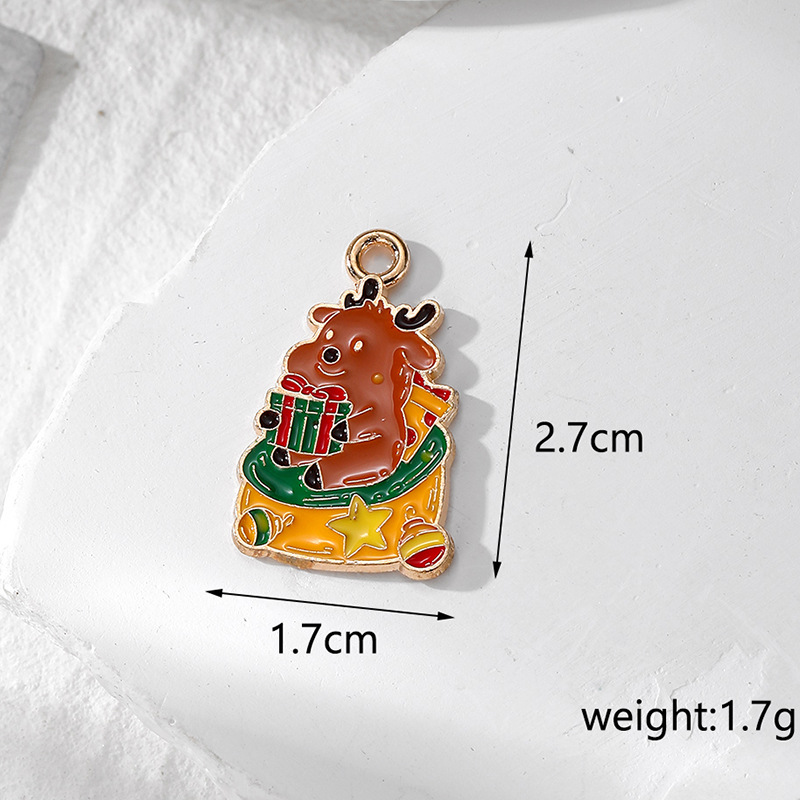 12g Weight Pendant Jewelry Making Type DIY Jewelry Accessories Classification 10 PCS/Package Quantity Alloy Material Christmas Festival Santa Claus Pattern Enamel Design Cartoon Style Style 10 PCS/Package Alloy Santa Claus Pendant 2