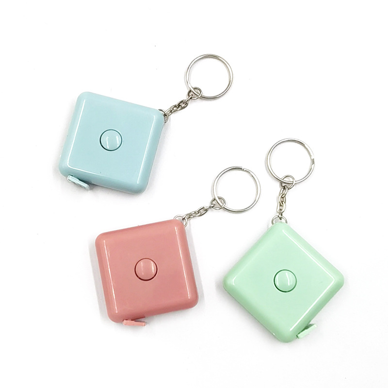 Small square keychain for elementary school students, ruler, 1.5meter, Nordic style