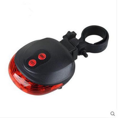 Bicycle Laser Tail Light 5LED Parallel Line Laser Flashlight Outdoor Cycling Portable Warning Light