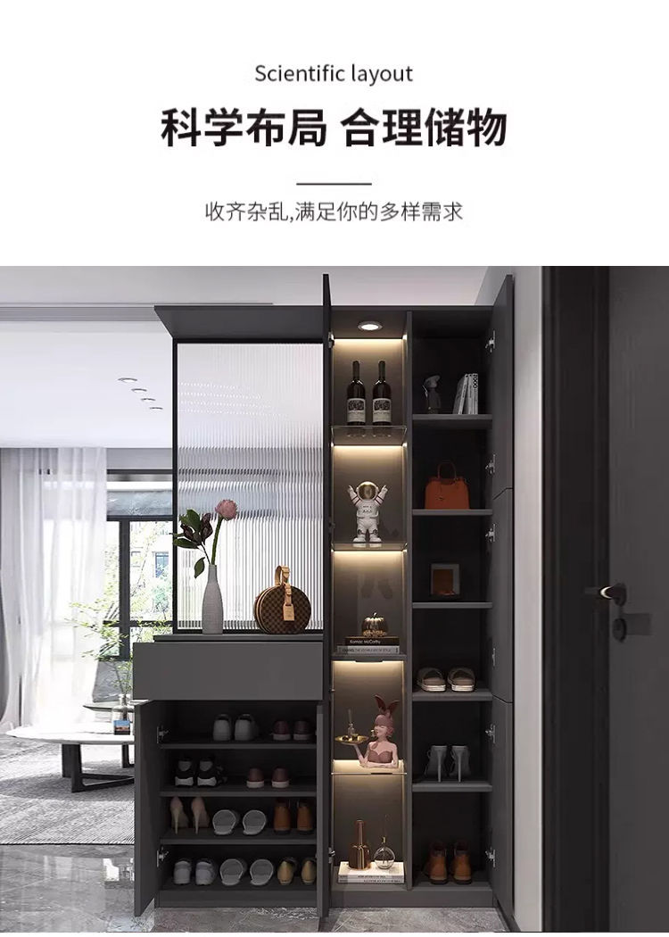 入户玄关柜鞋柜一体客厅进门轻奢屏风酒柜现代简约长虹玻璃隔断柜-阿里巴巴