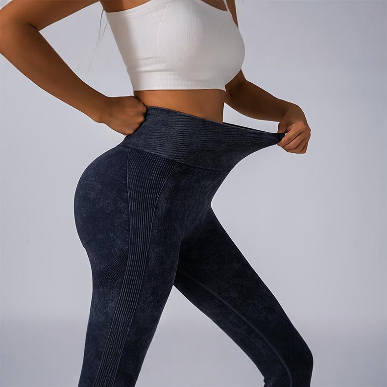 Pantalones de fitness de cintura alta con abdomen sin costuras transfronterizos, pantalones de yoga de cadera de melocotón para mujer, pantalones ajustados deportivos para correr y montar