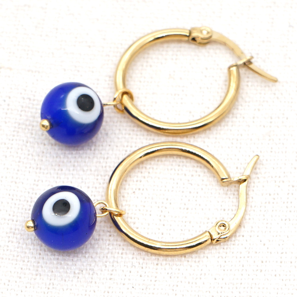 Bohemia Salvaje Moda Ojo Perlas Grandes Pendientes De Aro display picture 10