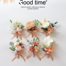 森系香槟手腕花胸花襟花新娘伴娘姐妹花结婚摄影服装配饰商务婚礼