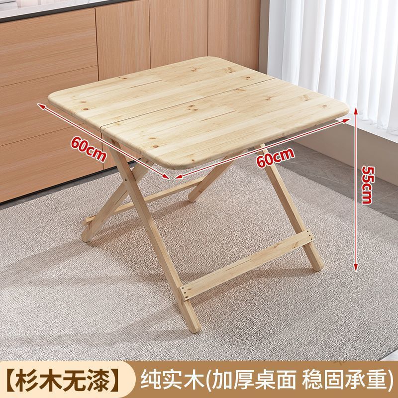Mesa plegable de madera sólida mesa de comedor casera pequeña mesa de comedor cuadrada simple mesa de comedor portátil de alquiler