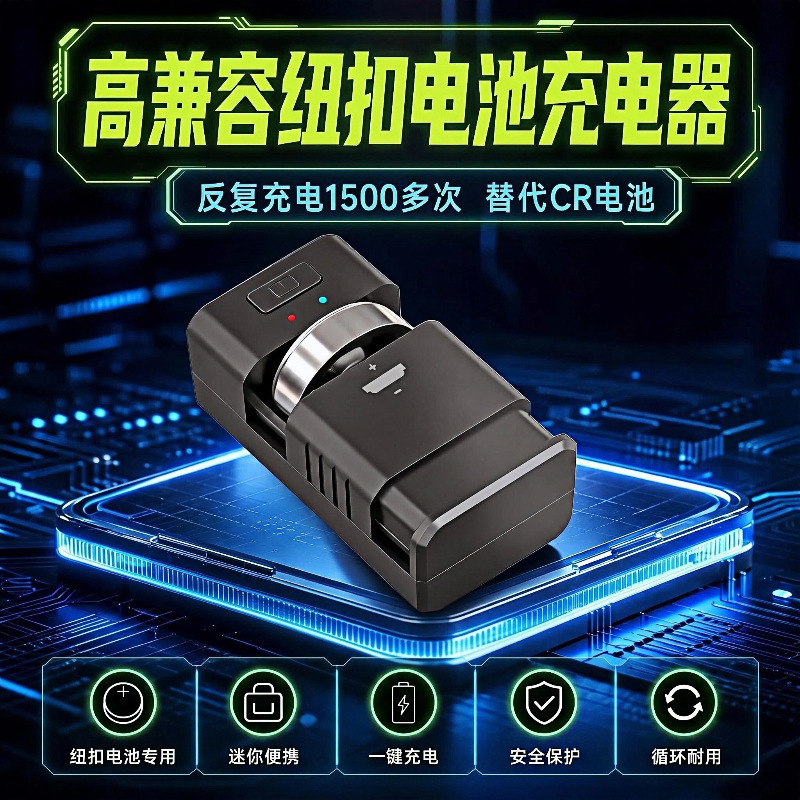 Highly compatible button battery charger for LIR2032, 2025, 2450, 2477 car key remote control charging