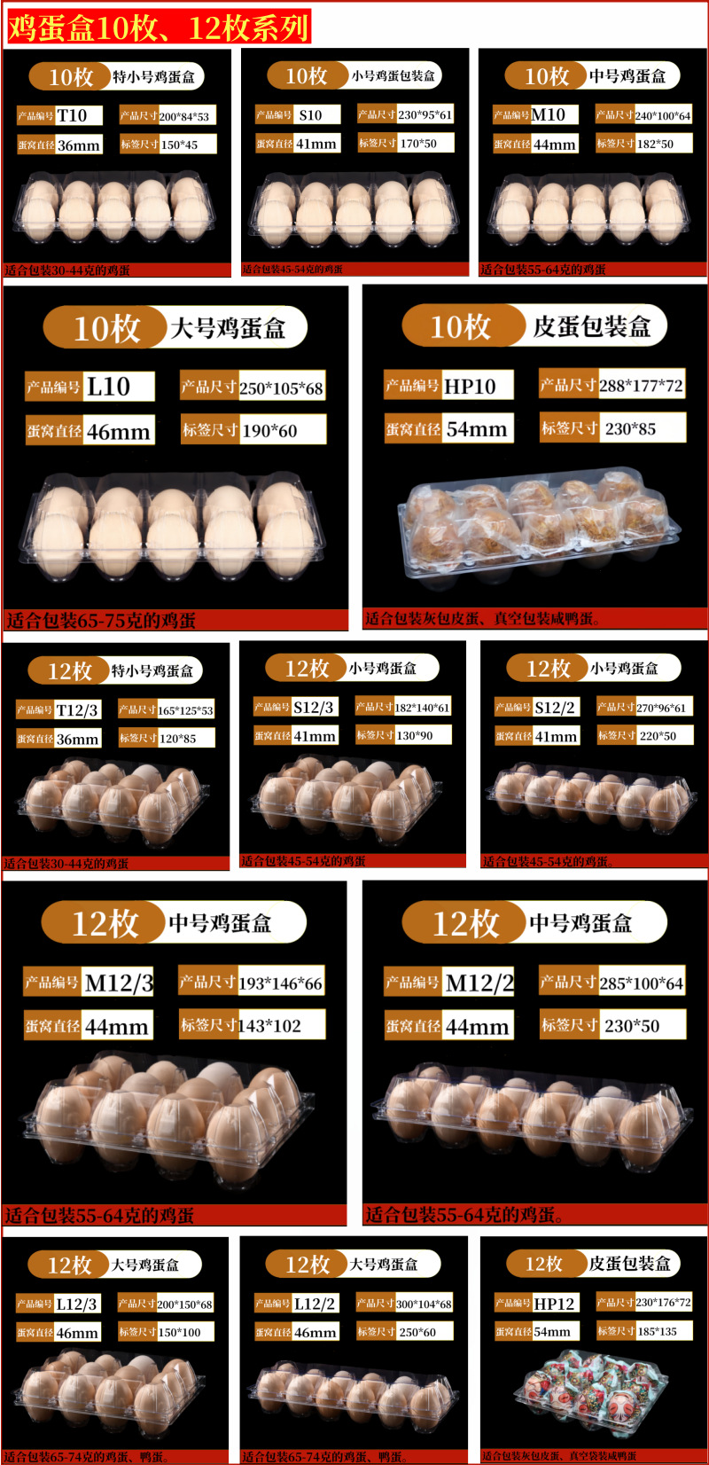 鸡蛋盒10、12系列