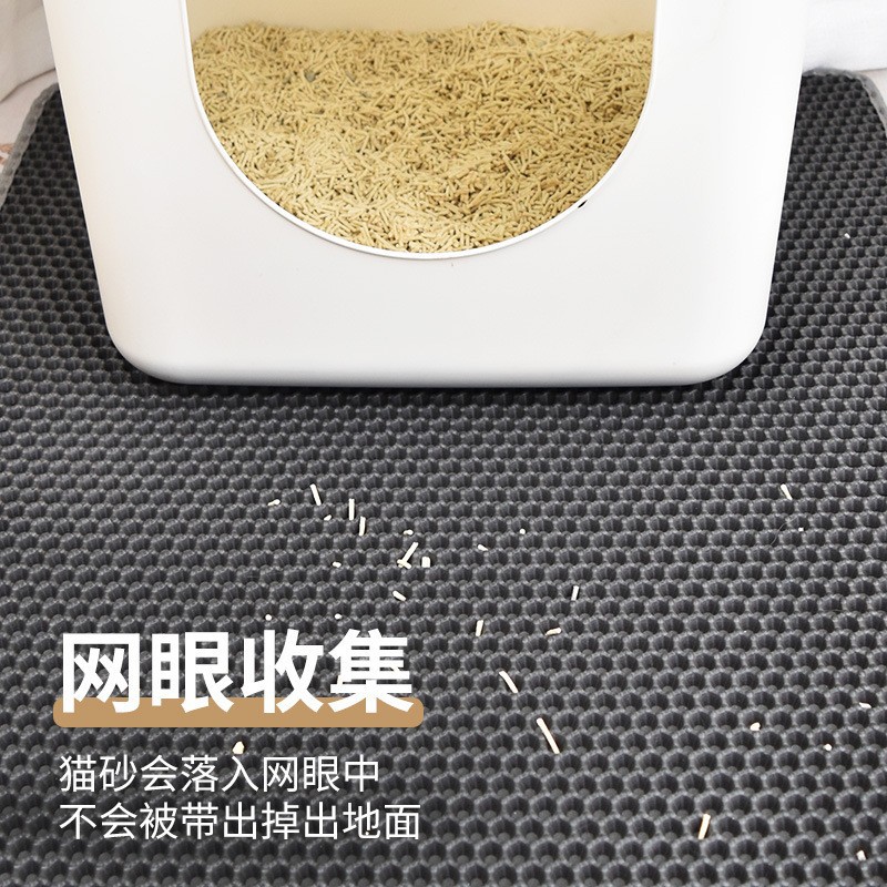 Alfombra higiénica para gatos EVA - Doble capa impermeable y antideslizante, panal para mascotas