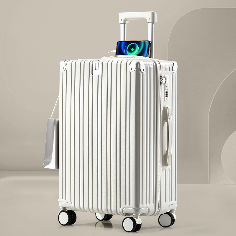 Maleta de esquina anticolisión, maleta trolley para hombre, interfaz USB, maleta de carga, maleta de contraseña para mujer, rueda universal, nueva resistencia