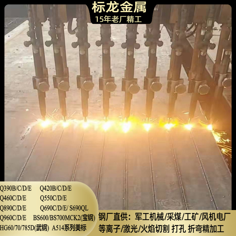 济钢抗震抗高压高建钢Q460D高强度钢板Q550可切割法兰盘锻造件板