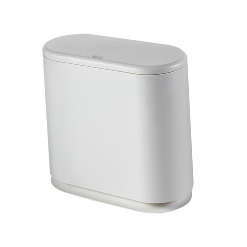 【Happiness Good Things】Squeeze-Open Lid Garbage Can Creative Paper Basket Living Room Bathroom Toilet Corner Trash Can