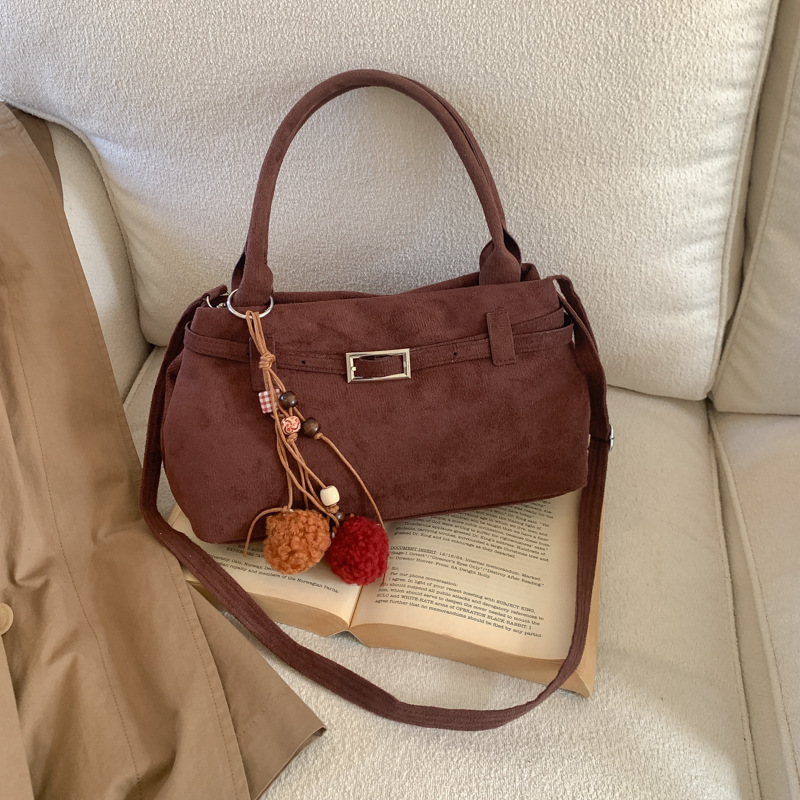 跨境复古磨砂大容量手提包包女简约休闲上班通勤感托特包