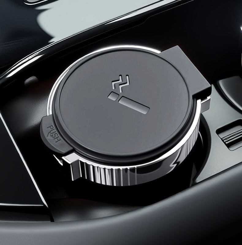 Suitable for Car Ashtrays, Ceramic Inner Container, One-Touch Opening, Night Lighting, Automatic Rebound, Multiple Colors Available